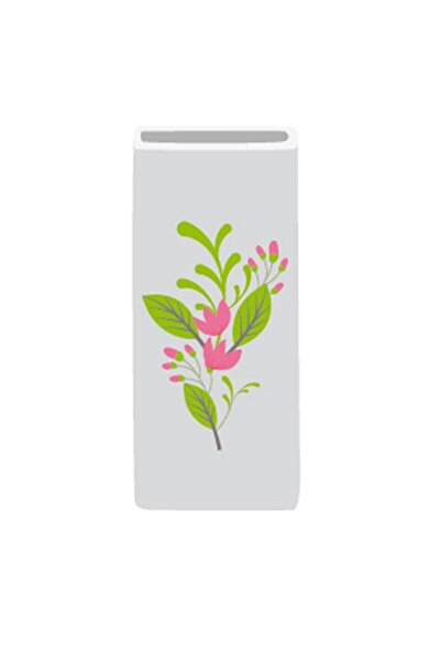 FRANDIS Umidificator ceramic cu cârlig pentru calorifer, Frandis, 8x3,5x20 cm, alb cu flori multicolore