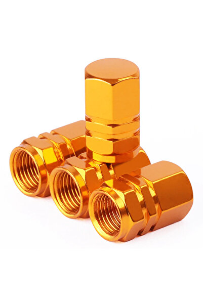 No branded 4× Capace de valvă de anvelopă din aluminiu, universale pentru mașină/motocicletă/motocicletă, 16×10 mm, aurii