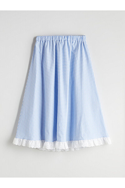 LC Waikiki Карирана момичешка пола с ластик на талията