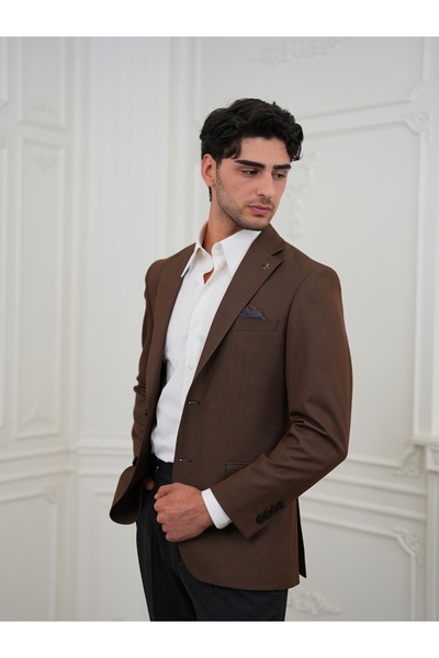 LONATOLİA Premium Italian Style Slim Fit Men's Punto Stitched Half Lined Jacket