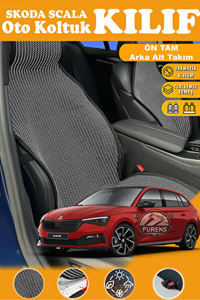 STS Oto Aksesuar غطاء مقعد سيارة سكودا سكالا متوافق مع السلسلة السوداء الفاخر...