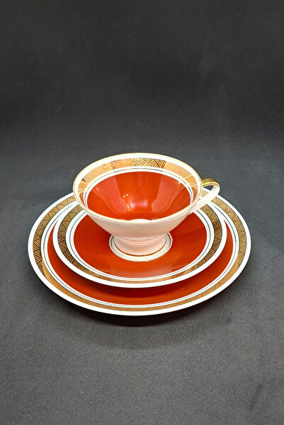 ABBETC Vbe Gehren East Germany Republic Vintage Teacup 3 Pieces 210 ml