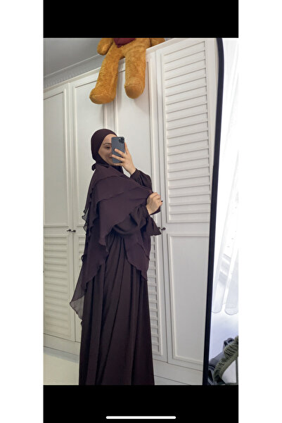 Hijab Φόρεμα με λουράκια με 3 στρώσεις μακρύ σουφλέ