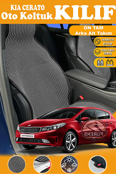 STS Oto Aksesuar غطاء مقعد سيارة كيا سيراتو متوافق مع سلسلة بلاك بريستيج من ا...