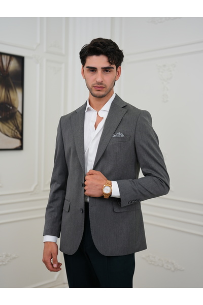 LONATOLİA Premium Italian Style Slim Fit Men's Punto Stitched Half Lined Jacket