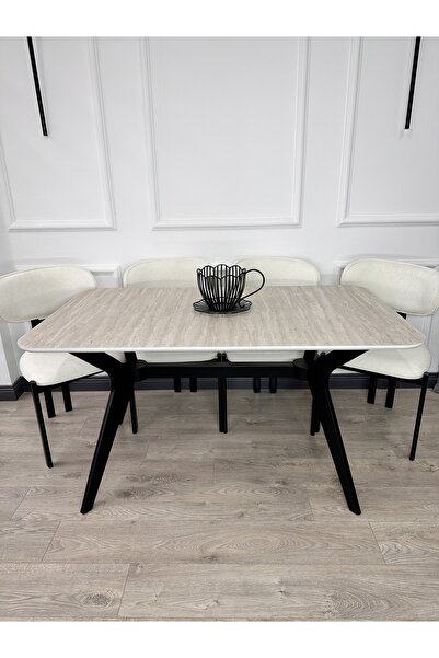 ECCES BB 80 x 140 Mutfak Masası Traverten MDF (Sadece Masa) Salon ve Mutfak M...