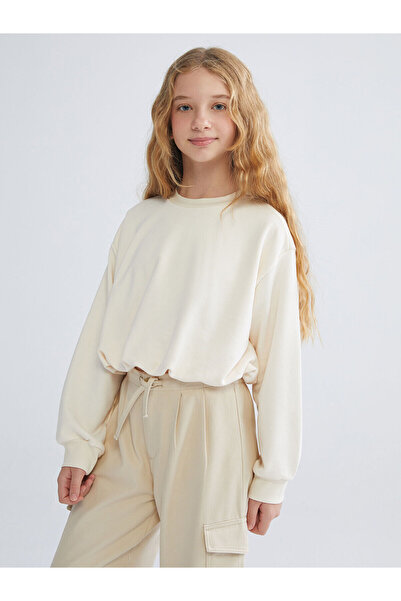 LC Waikiki New Season Crew Neck Basic Girls' Sweatshirt