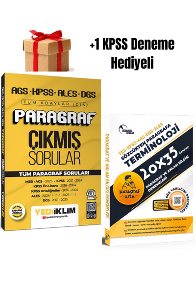 Doktrin Yayınları 2026 KPSS ALES DGS AGS Paragraf Çıkmış Sorular ve 20x35 Paragraf Deneme (2 Kitap)+1 Deneme Hediyeli