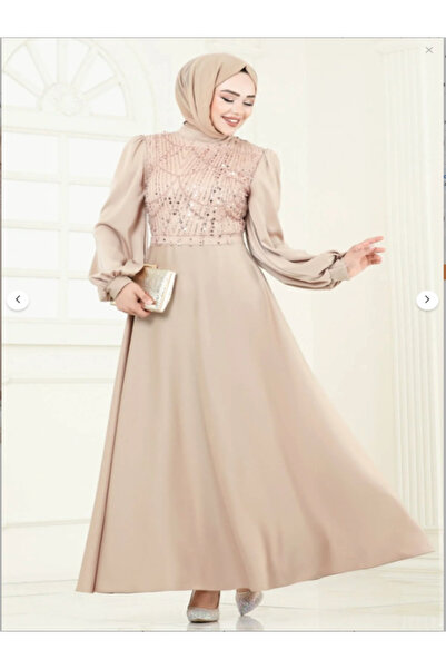 ModaMerve Pul Detay Saten Abiye 5691END900-M