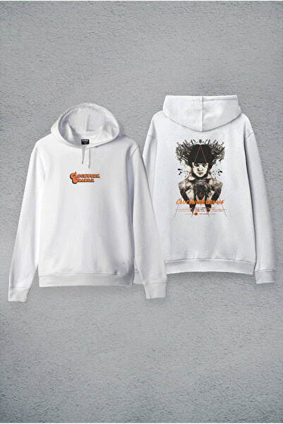 MODA A Clockwork Orange cu imprimeu Hanorac alb cu glugă Swea tricou Hanorac ...