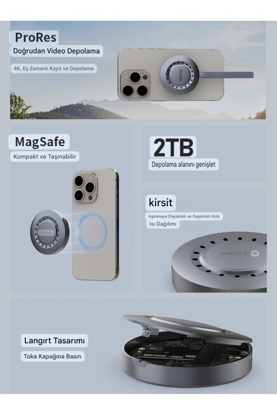 GODO 2230 M.2 Nvme Ssd Muhafaza Ku-tu-su Magsafeli 10Gbps Süper Hızlı Magsafe Manyetik Type-C+Pd 60W