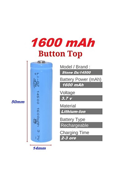 Stone Set 2 Acumulatori DZ-14500 Litiu-Ion, 3.7v 1600mAh, Stone®
