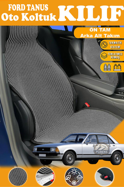 STS Oto Aksesuar غطاء مقعد سيارة فورد تانوس متوافق مع سلسلة بلاك بريستيج من ا...