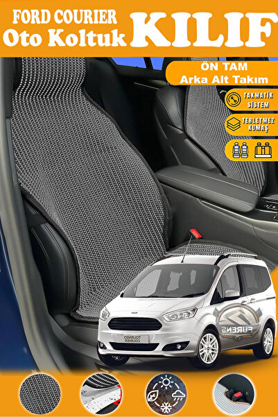 STS Oto Aksesuar غطاء مقعد سيارة فورد كوريير متوافق مع سلسلة بلاك بريستيج من ...