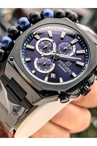 Reward Erkek Kol Saati, Sertifikalı ,Garantili, Lacivert Füme Çelik Kordon, T...