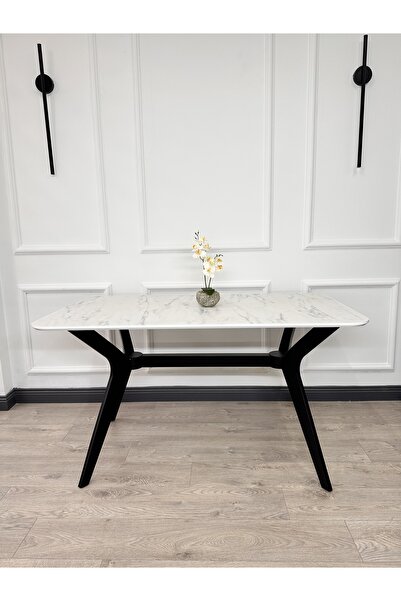 ECCES BB 80 x 140 Mutfak Masası Beyaz Mermer Desen MDF (Sadece Masa) Salon ve...