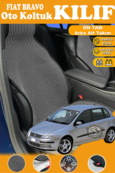 STS Oto Aksesuar غطاء مقعد سيارة فيات برافو متوافق مع سلسلة بلاك بريستيج من ا...