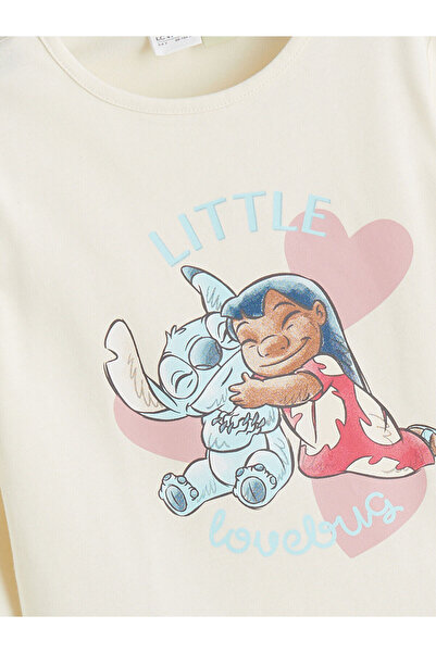 LC Waikiki Stilinizi Bize Bırakın | Bisiklet Yaka Stitch Baskılı Kız Çocuk Pijama Takımı