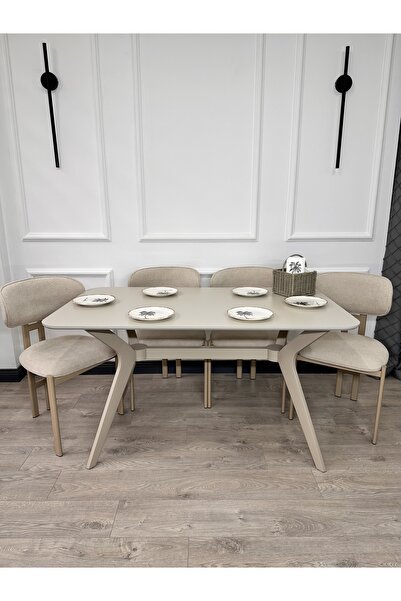 ECCES BB 80 x 140 Mutfak Masası Krem MDF Salon ve Mutfak Masası Yemek Masası