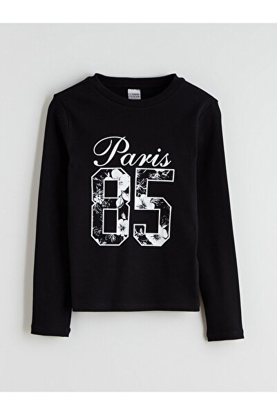 LC Waikiki Crew Neck Paris Printed Girl's T-Shirt