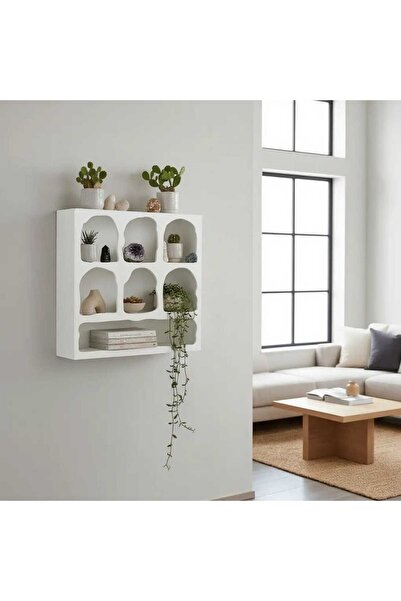 Casco Decorative wall shelf with a modern carved design