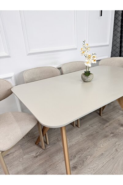 ECCES BB 80 x 140 Mutfak Masası Krem MDF Salon ve Mutfak Masası Yemek Masası