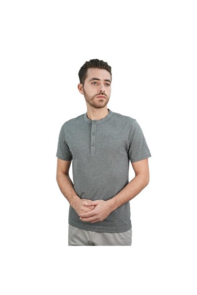Giordano Men's Cotton Jersey Slim Fit Henley Tee