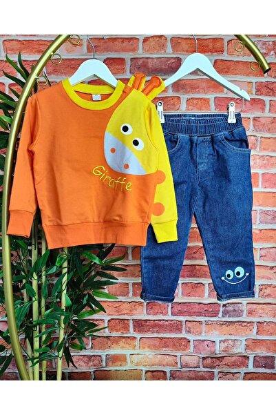 Çamur Kids Graffe Detailed Embroidered Denim Suit
