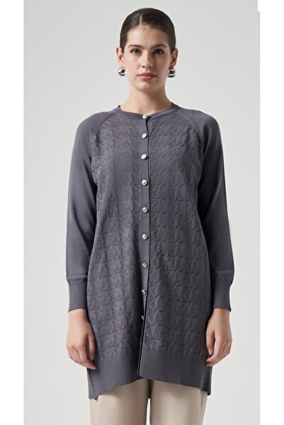 Parla Prive Nuss Houndstooth Pattern Cardigan