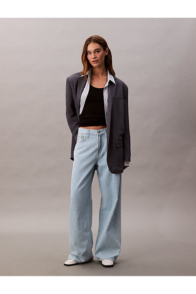 Calvin Klein Women's Thewide Leg Linen Jean Pants