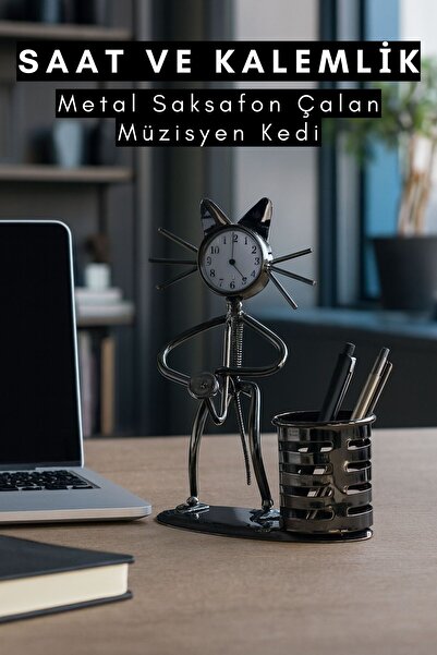 CasaPetra Suport metalic pentru ceas și stilou albastru cobalt afon Çalan Müz...