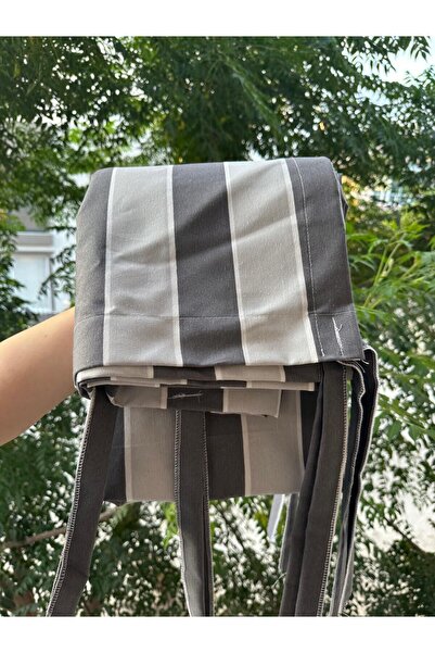 MAROVOAY 1. Sınıf Lüks Elegance Antrasit - Gri EnxBoy Bağcıklı Balkon Perdesi