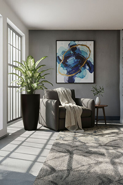 DEQQU Aura Curva 70x40cm Kıvrımlı Konik Fiberglass Saksı Büyük Boy İç Dış Mek...