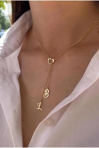 Black Season Heart Wings Necklace with Letter | Gold or Silver Plated | Black Season - Black Season Store