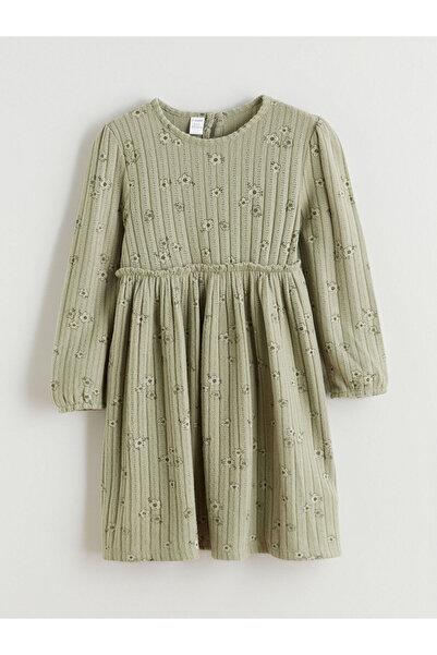 LC Waikiki Rochie pentru fetiță cu mânecă lungă și decolteu cu flori