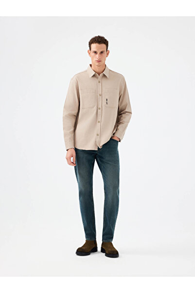 Loft Relax Fit Taş Erkek Gömlek Lf2040989