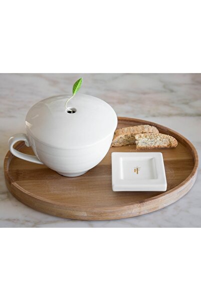 Tea Forte Oval Maple Wood Tea Serving Tray -