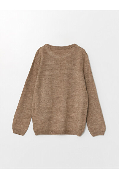 LC Waikiki Dziewczęcy sweter z dzianiny z okrągłym dekoltem i długim rękawem