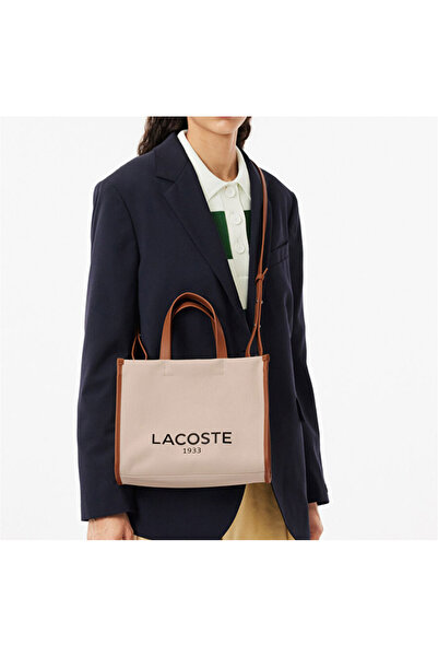 Lacoste Heritage Bej Canvas Kadın Omuz Çantası Elsbeauty