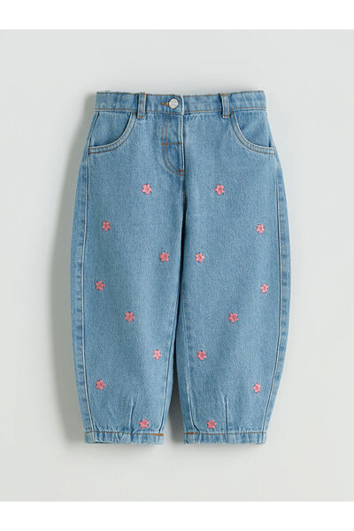 LC Waikiki Peak New Season Pantaloni de blugi pentru fete cu broderie florală...