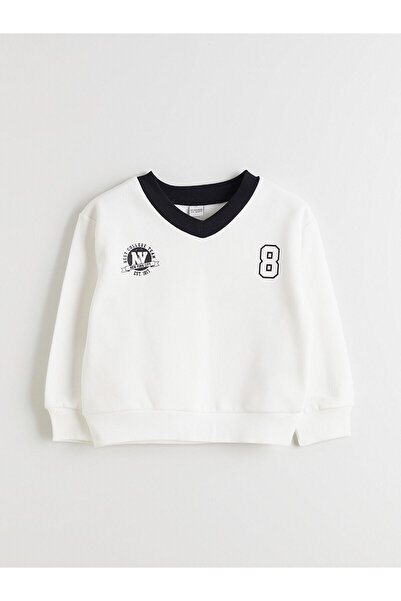 LC Waikiki Özmarka Нова колекция Суитшърт с V-образно деколте за момичета