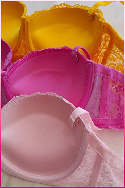 PERLMUTT Σετ σουτιέν με εσώρουχο με στήθος με ένθετο κύπελλο C και B, Εσώρουχα, Σετ σουτιέν χωρίς λουράκια με επένδυση 3 τεμαχίων