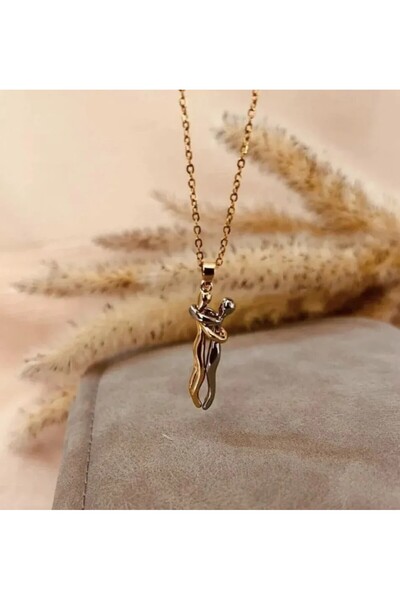 Black Season Hug Necklace (To Always Hug You Instead of Me | Gold or Silver Plated | Black Season