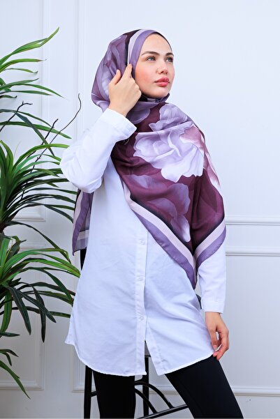 49eyşanipek MODERN SULUBOYA ÇİÇEK DESENLİ DİJİTAL SOFT ŞAL