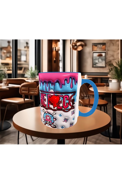 Mugs and love One piece baskı porselen kupa