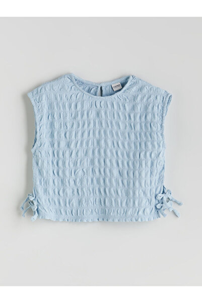 LC Waikiki Peak New Season Crew Neck Bow Detail Girls' Blouse