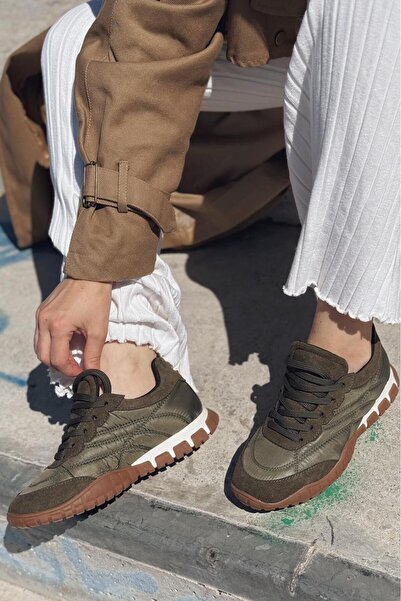 I Love Shoes Romine Paraşüt Kumaş Haki Kadın Spor Ayakkabı