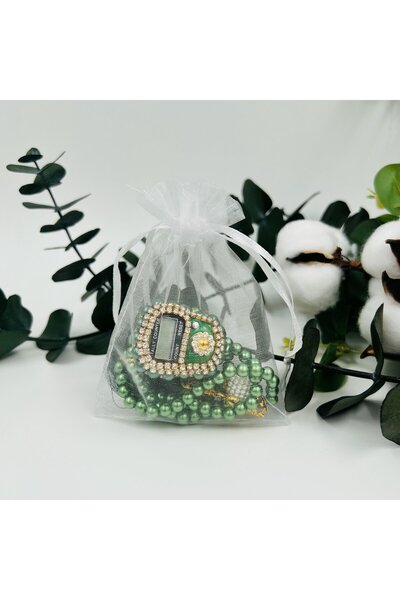 lenagiftworkshop 10 pieces of gift tulle pouch pearl prayer beads and stone z...