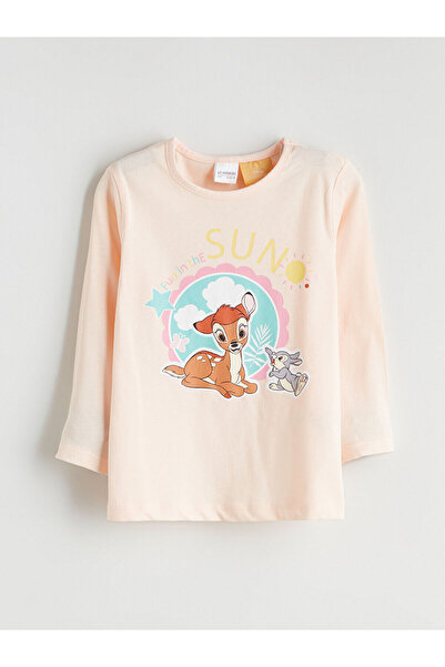 LC Waikiki Crew Neck Printed Girl's Pajama Top