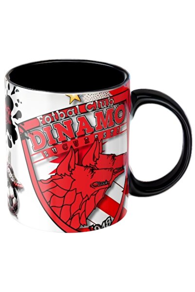 CADOU Cană personalizată - Dinamo București, fotbal, neagră, ceramică, 330 ml, v11